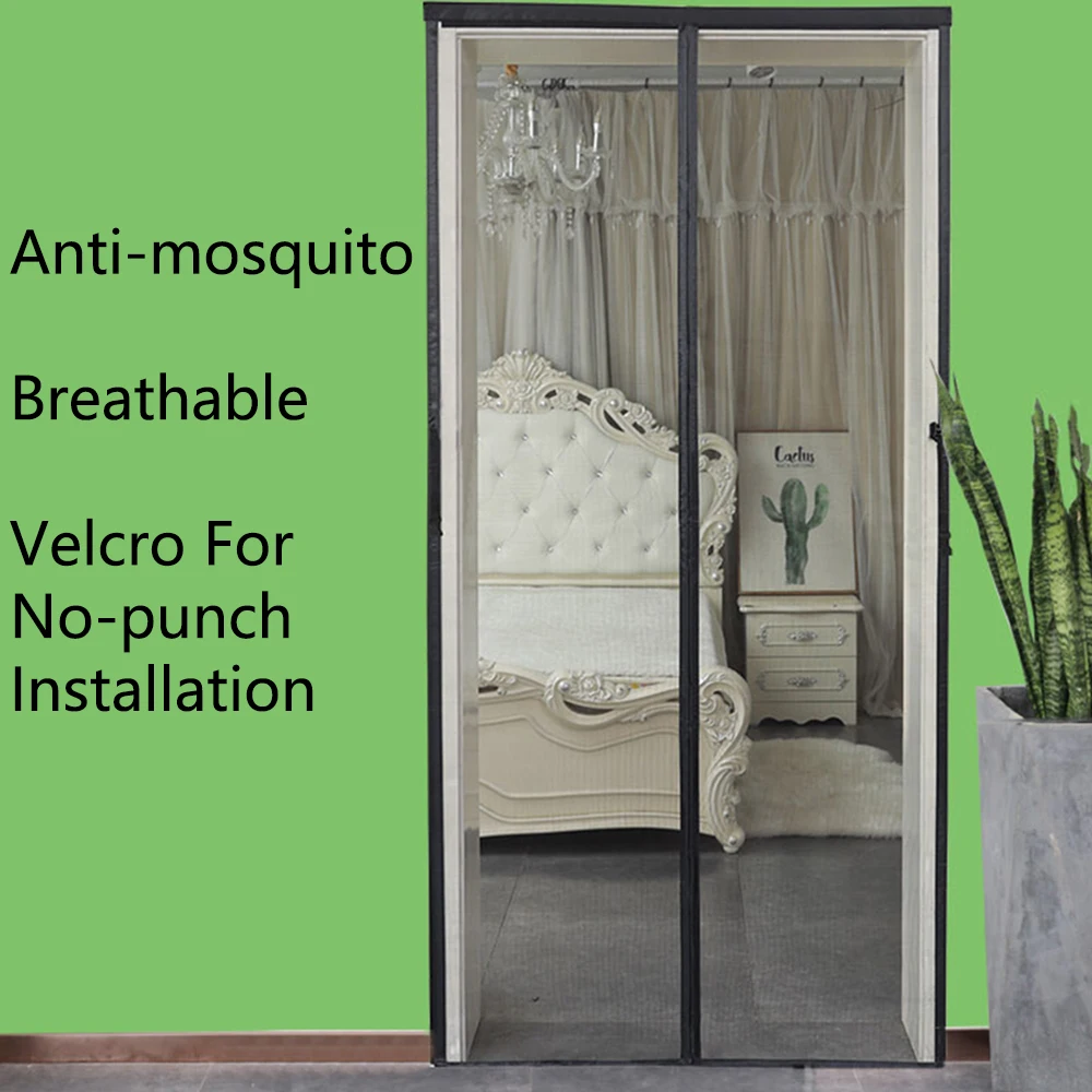 Tela magnética da porta mosquiteiro fechamento automático malha invisível cortina da porta voar inseto anti-mosquito redes finas cortina 1pcs