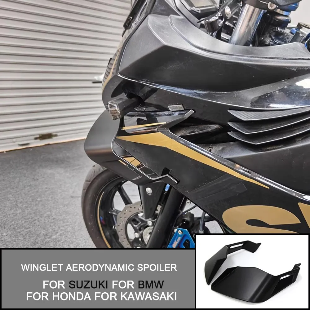 Universal Motorrad Winglet Aerodynamische Spoiler Flügel mit Klebstoff Dekoration Aufkleber Für Suzuki Für BMW Für HONDA Für Kawasaki