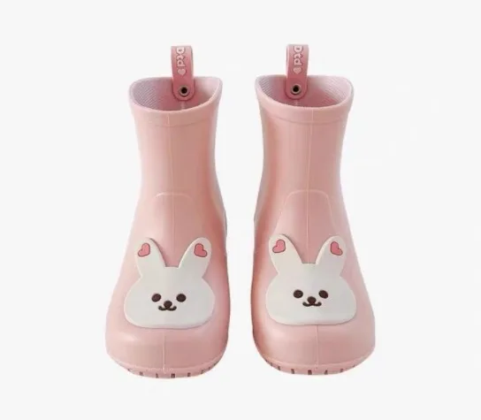 Child Boy rubber Rain Shoes Girls Boys Kid Ankle Rain boots Waterproof shoes Round toe Water Shoes soft Toddler Rubber Shoes