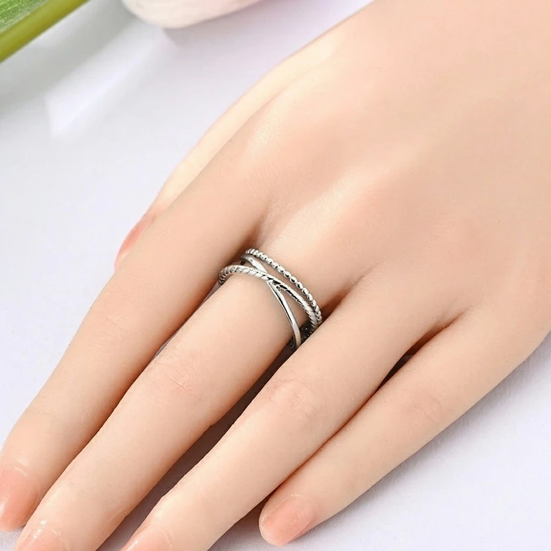 Women's 925 Sterling Silver Stackable Infinite Zircon Ring