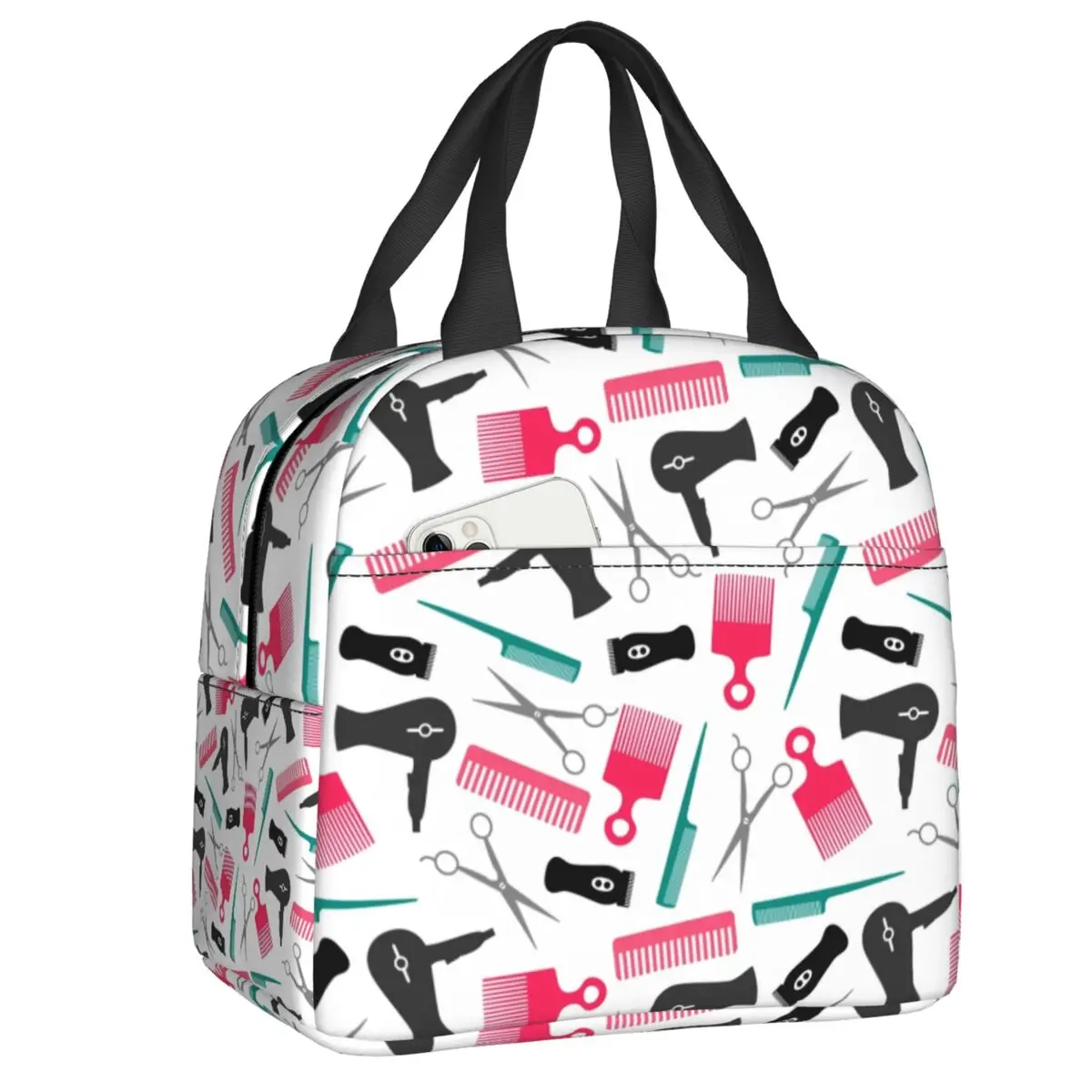 

Custom Salon Hair Dressing Tool Resuable Lunch Boxes Women Waterproof Hairdresser Barber Cooler Thermal Food Insulated Lunch Bag