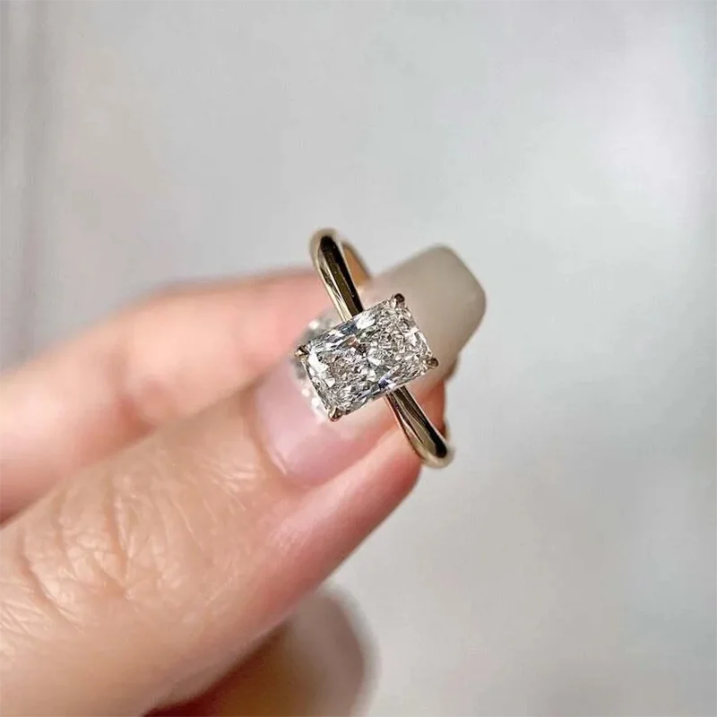 

1 Ct EF/VS VVS Clarity Radiant Cut IGI Certified CVD&HPHT Lab Grown Diamond Solitaire Engagement 14k/10K Gold Ring