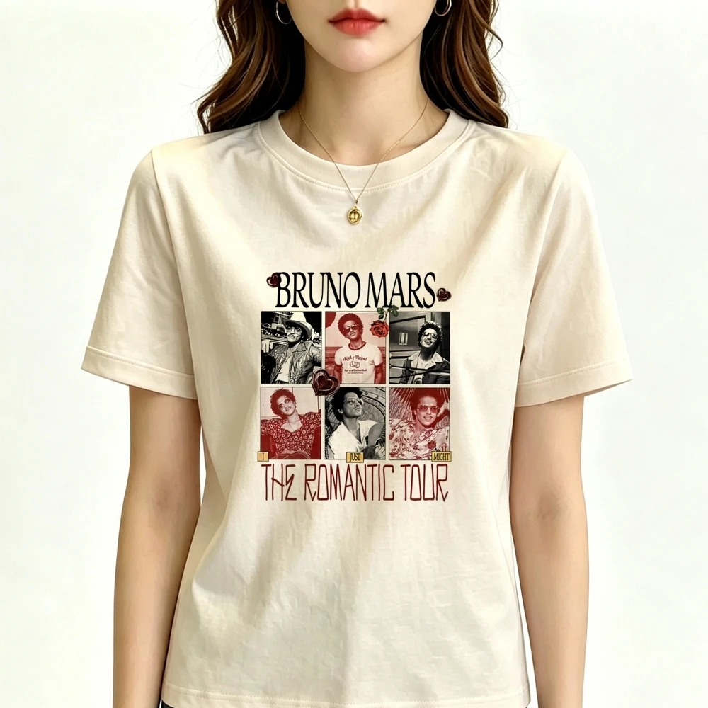 Bruno Mars t-shirt girl gothic manga 2000s korean fashion anime t shirt harajuku 80s dollette cheap vintage
