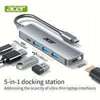 Estación de acoplamiento Acer USB-C con carga PD, puertos USB 3.0