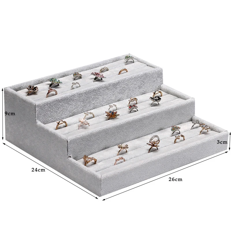 Schmuck Veranstalter Ring Uhr Display Tray Armband Display Uhr Kissen Dekoration 3 Schichten Jewrlry Ständer Uhr Palette