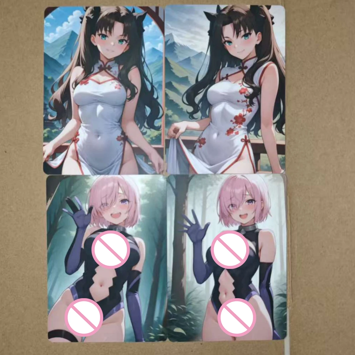 8Pcs/set Sexy Card NSFW Saber Tohsaka Rin Matou Sakura Illya Qipao Cheongsam DIY PTCG Animation Collection Card 18+ view 4