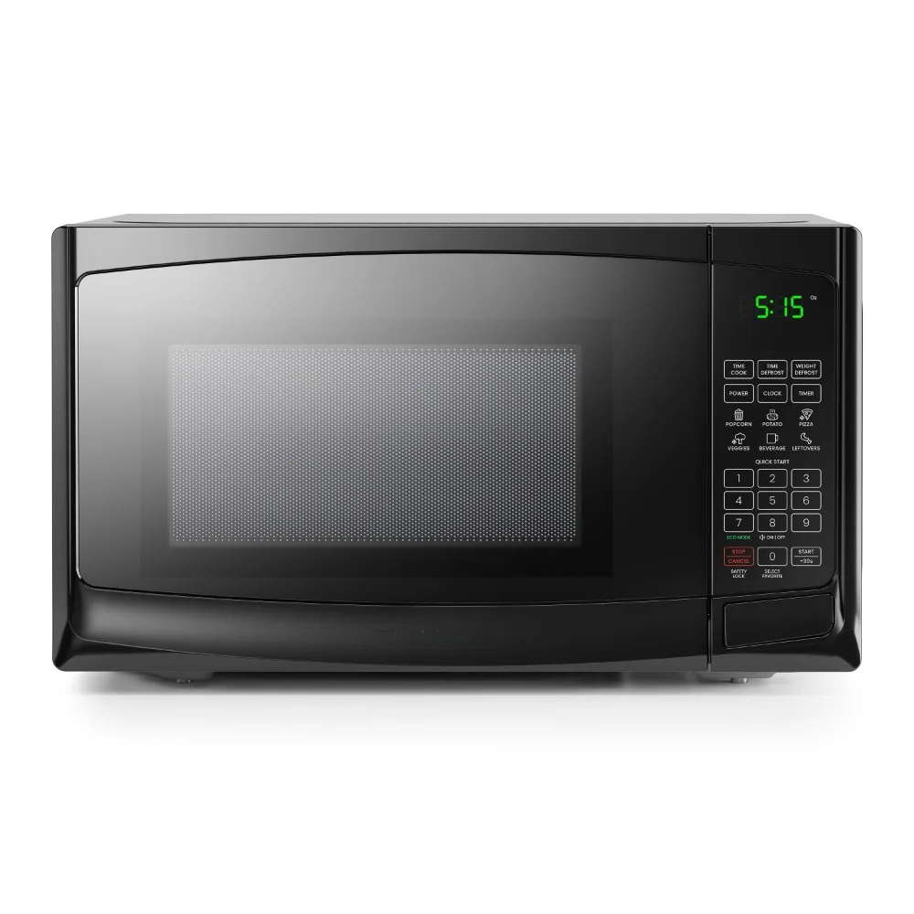 0.9 cubic foot tabletop microwave with digital display, free delivery of kitchen essentials, black