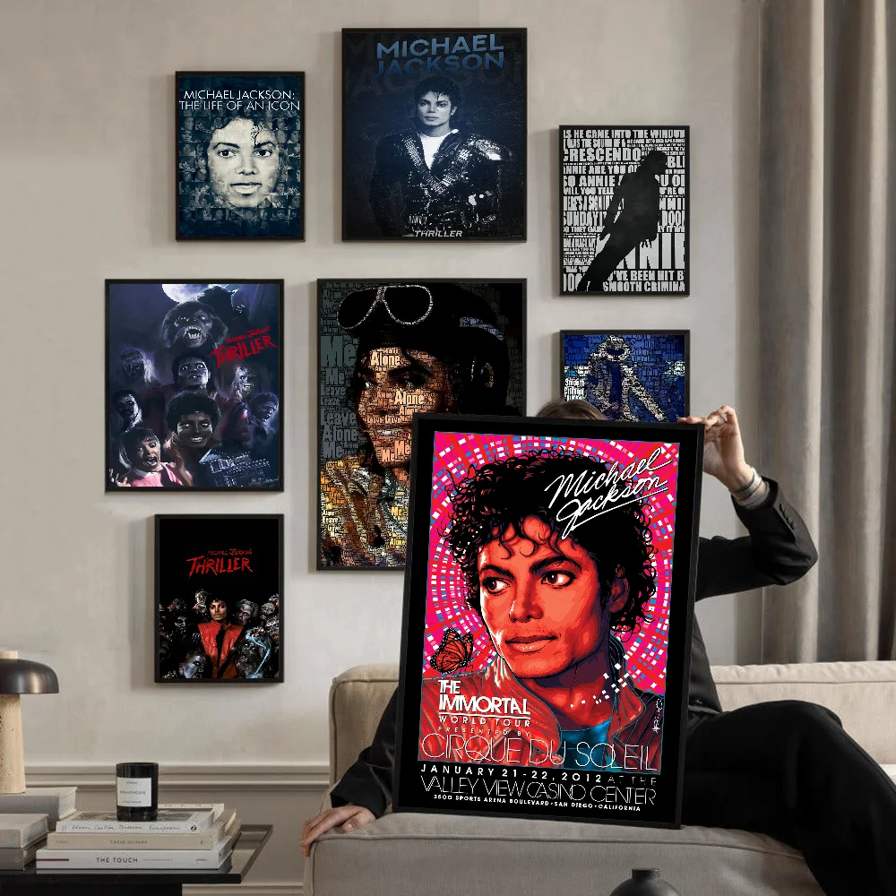 Michael Jackson Whitepaper Poster Waterproof Paper Sticker Coffee House Bar Aesthetic Art Wall Painting