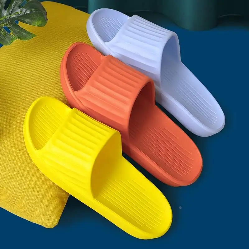 

Simple Color Slippers for Men And Women Summer Anti-Slip Odor-Resistant Home Indoor Use Couple Bathroom Shower Sandals
