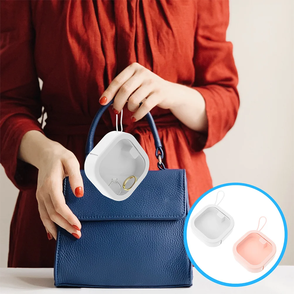 2 قطعة صندوق مجوهرات محمول متعدد الوظائف حقيبة تخزين مريحة منظم القرط المرئي ملحقات تخزين متينة