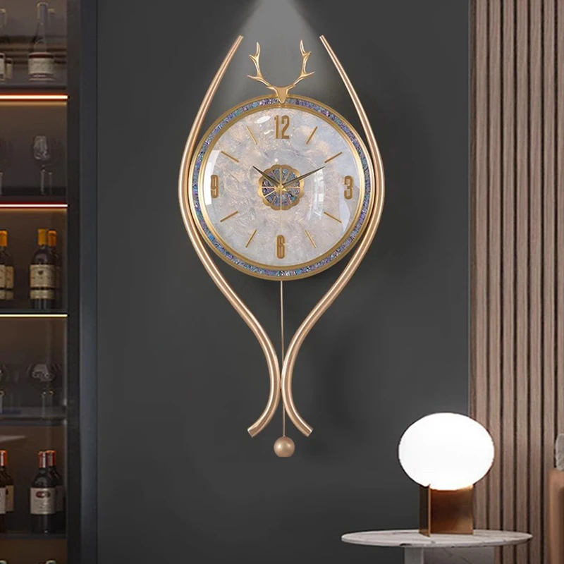 

Round Luxury Wall Clock Modern Design Silen Golden Wall Clock Fashion Nordic Reloj Pared Decorativo Home Decorating Items