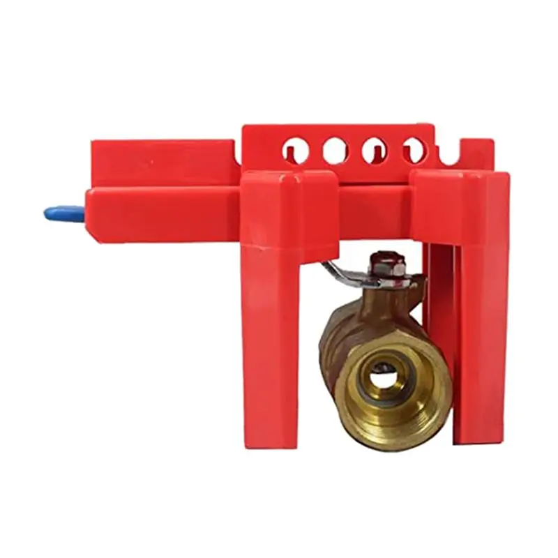 10X Ball Valve Locking, Adjustable Ball Valve Locking Device, Small, For 1/2Inch-2-1/2Inch Outer Pipe Diameter, Red-A68E