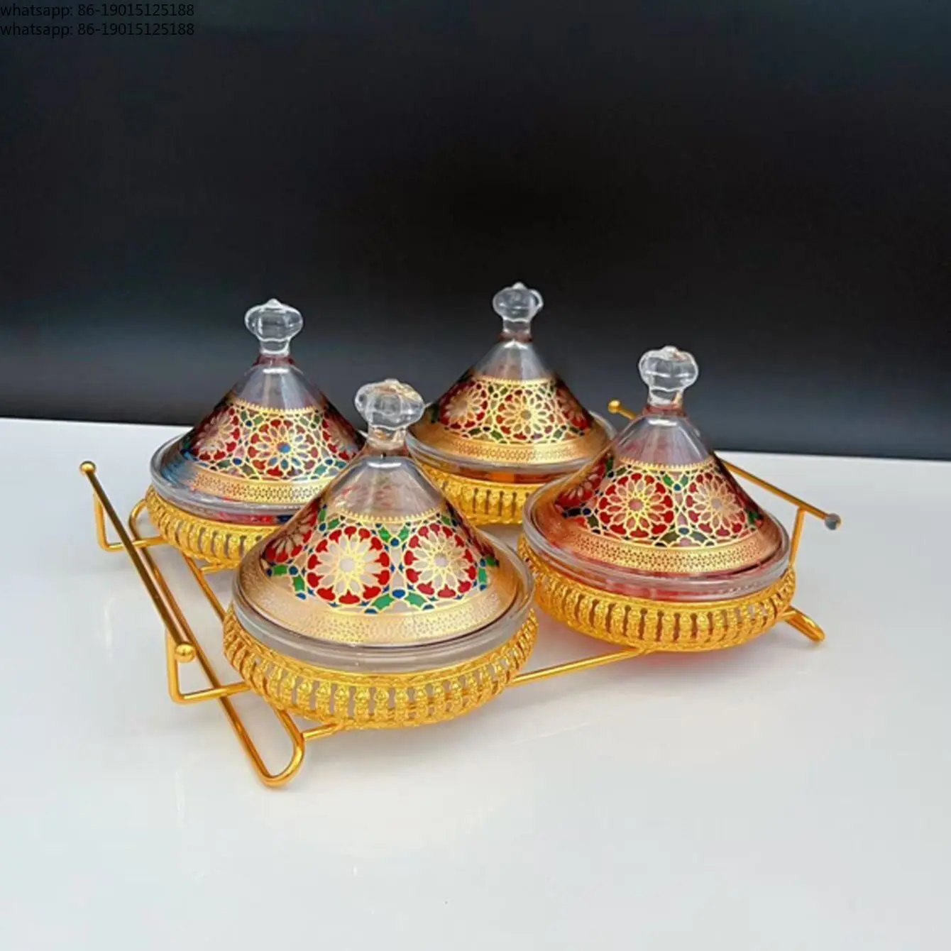 

New ethnic wind fruit plate, glass taji pot, fireplace, tea, snacks, dried fruit saucer