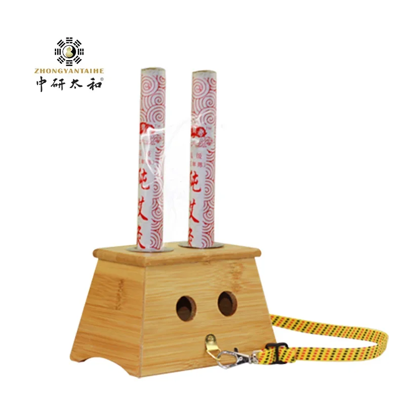 Zhongyan Taihe Solid Wood Warm Moxibustion Device Single Hole Double Hole Moxa Stick Special Moxibustion Moxibustion Box