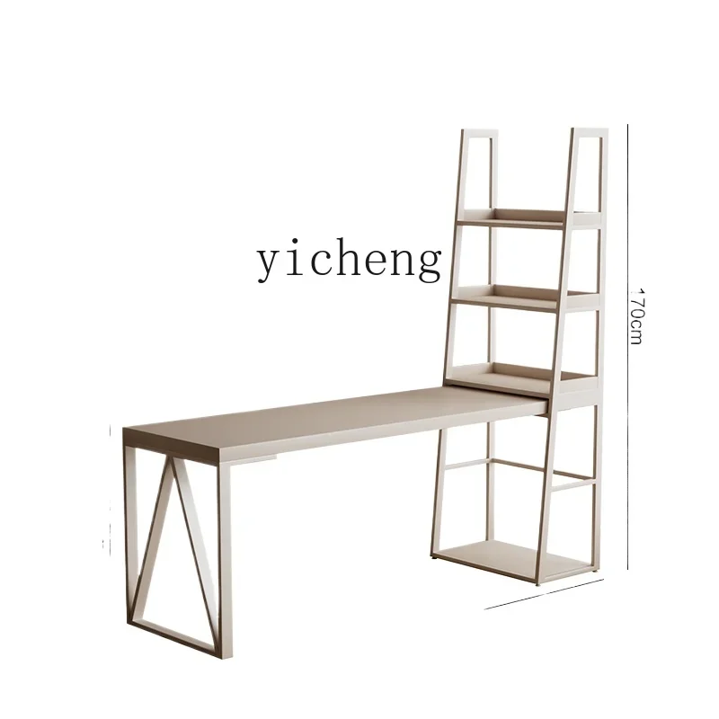 

Tqh Desk Bookcase Integrated Combination Small Apartment Home Solid Wood Desk Corner Bookshelf Desktop Computer Desk