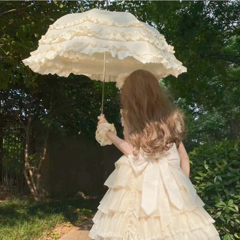 Lolita Small Ocean Umbrella Embroidery Sunscreen Lolita French Lace Princess Style Wedding Dress Sunshade