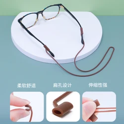 Long Rope Flat Holes Silicone Glasses Cord Adjustable String Sports Non-slip Soft High Elastic Sunglasses Lanyard Neck Strap