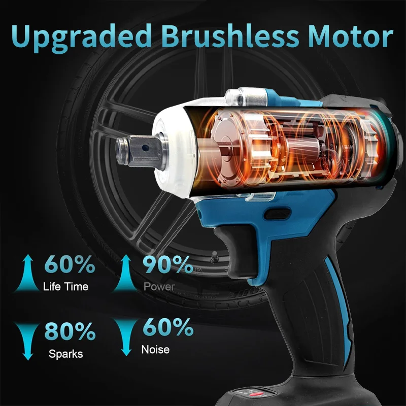 ماكيتا DTW600 مفتاح ربط لاسلكي عزم دوران عالي مفتاح كهربائي بدون فرش قابل لإعادة الشحن 18 فولت أدوات كهربائية لإصلاح السيارات