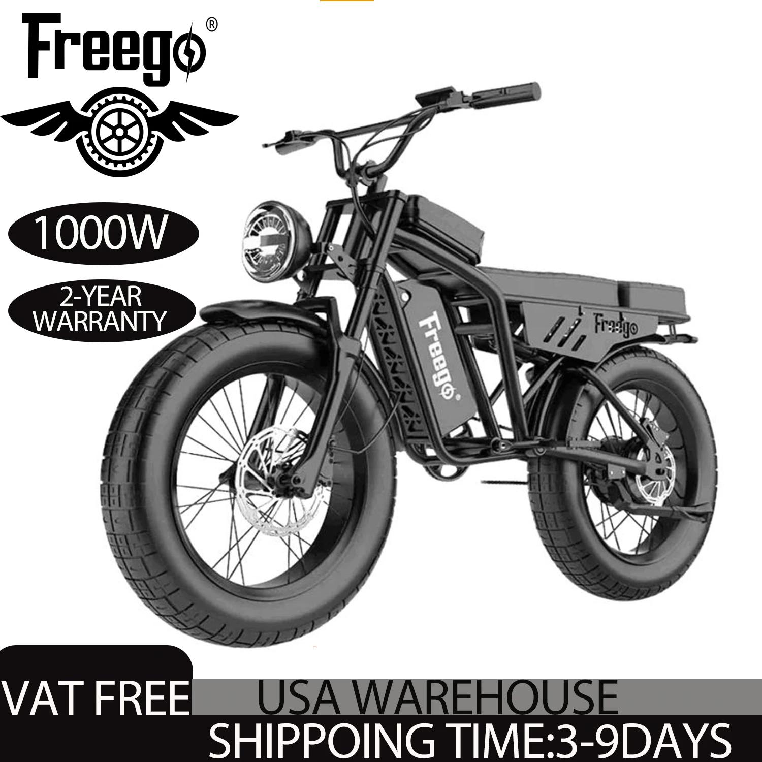 

New FREEGO F0 Electric Bike for Adults 20 Inch Fat Tire Off Road E-bicycle 48V10.4AH Battery Powerful Mountain Electric Bicycle