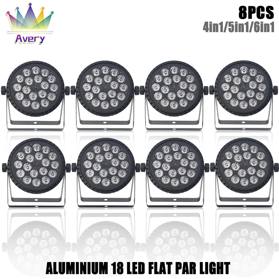 Bez podatku 8 sztuk stop aluminium LED płaskie/duże Par 18x12w/18x18w RGBWA 4w1/6w1 oświetlenie odpowiednie dla DJ Disco Birthday Party Stage