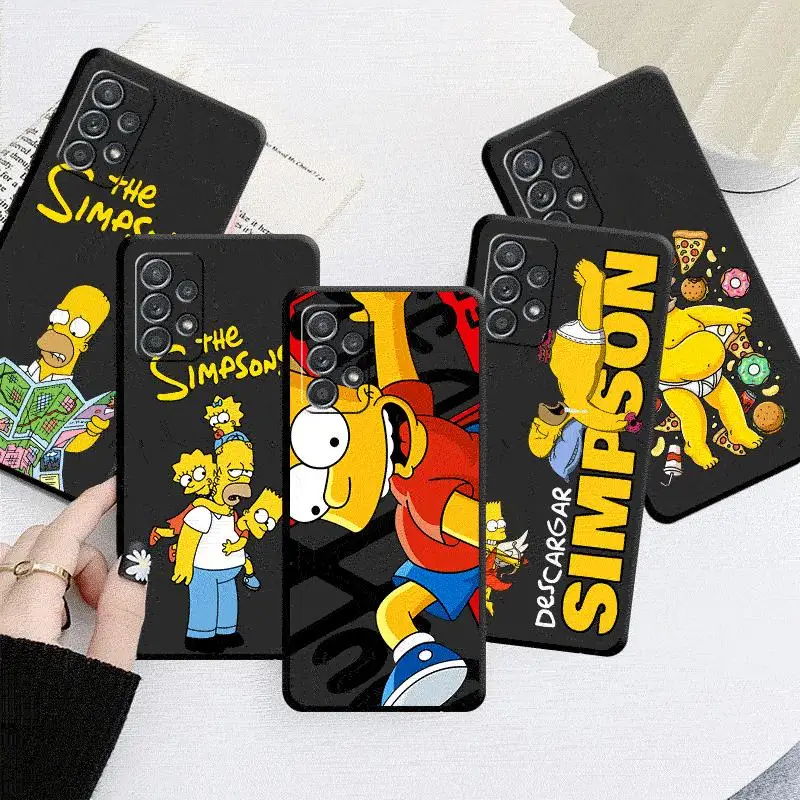 Simpsons Bart Homer Case For Samsung Galaxy A54 A14 5G A52 A53 A12 A13 A34 A23 A55 A35 A33 A21s A71 A32 Phone Cover