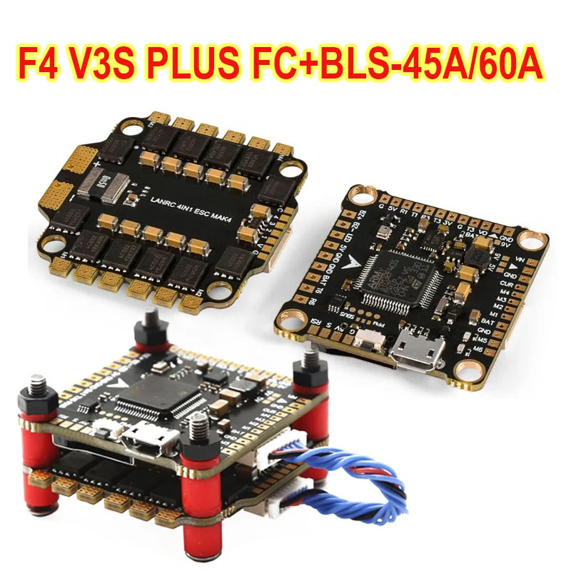 NEW F4 V3S PLUS Flight Control FC Support BetaFlight/INAV BLS-45A/60A 4in1 ESC Stack For RC FPV Drone Plane Quadcopter