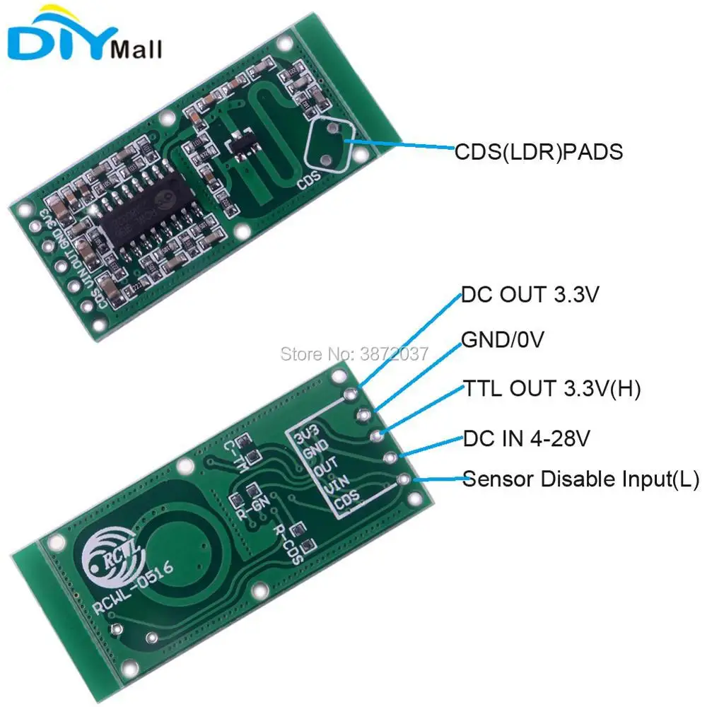 RCWL-0516 Microwave Radar Sensor Switch Module Human Body Induction Motion Detector Board for Arduino