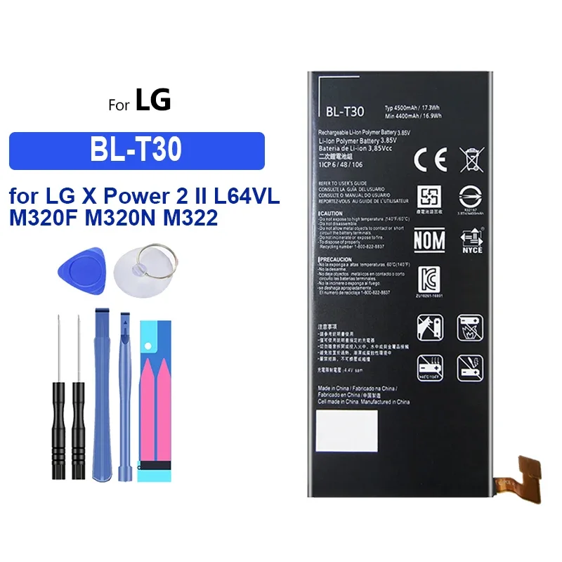 2500mAh-4500mAh Battery BL-53YH BL-T30 For LG Optimus G3 D855 D853 Cord Zero A9 Plus A9+ X Power 2 II L64VL M320F M320N M322