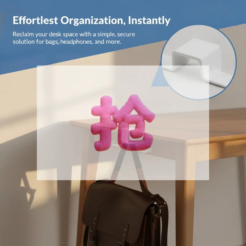 Adjustable Desk Edge Hook Gaming Headset Desk Hanger Backpack Storage Hanging Hook Holder Punch-free Home Office Organizer