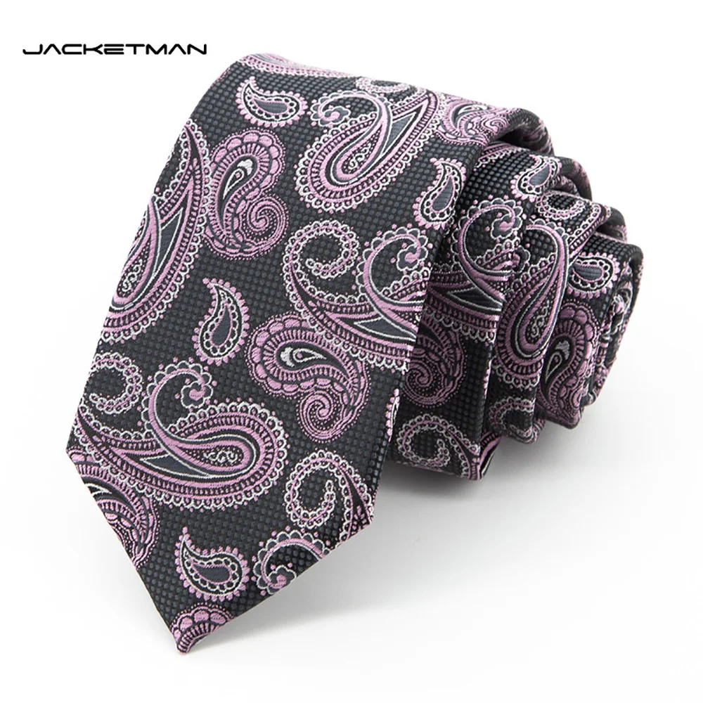 high-quality-fashion-tie-with-gray-pink-paisley-flower-pattern-men's-business-dress-shirt-accessories-7cm-narrow-version-tie