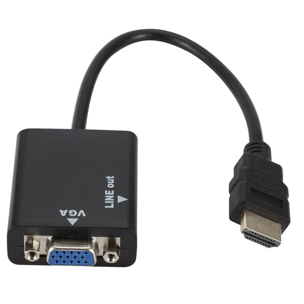 HDMI-compatible to VGA Male to Female Digital Analog Video Audio Adapter Cable 1080P HDMI to VGA For PS3 PC TV Display Projector