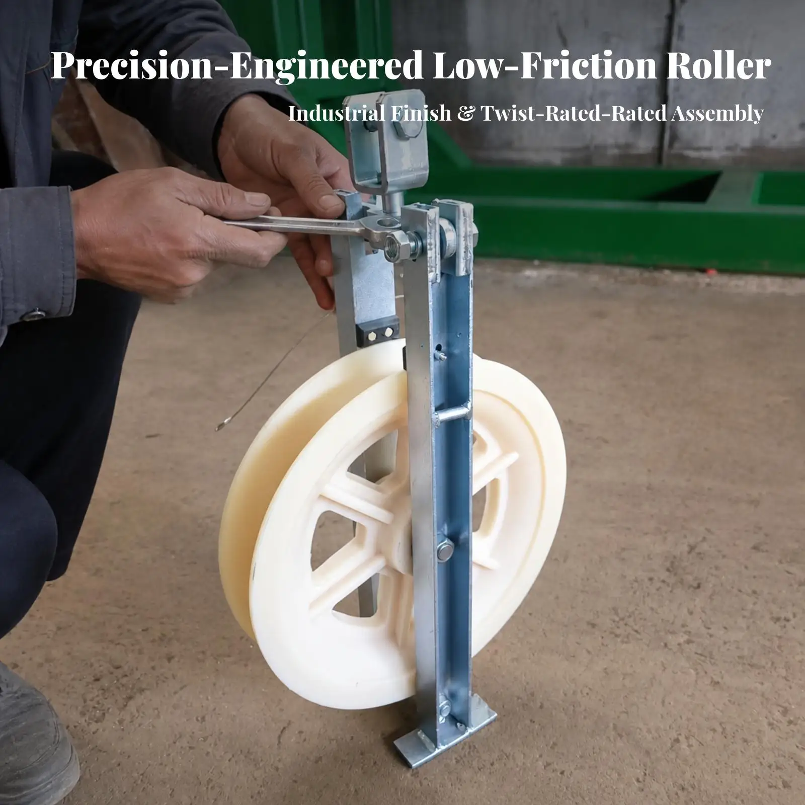 Fiber Optic Cable Guide Pulley Wheel with Single Nylon Roller for Low Friction Line Pulling Heavy Duty Trolley for Utility Work