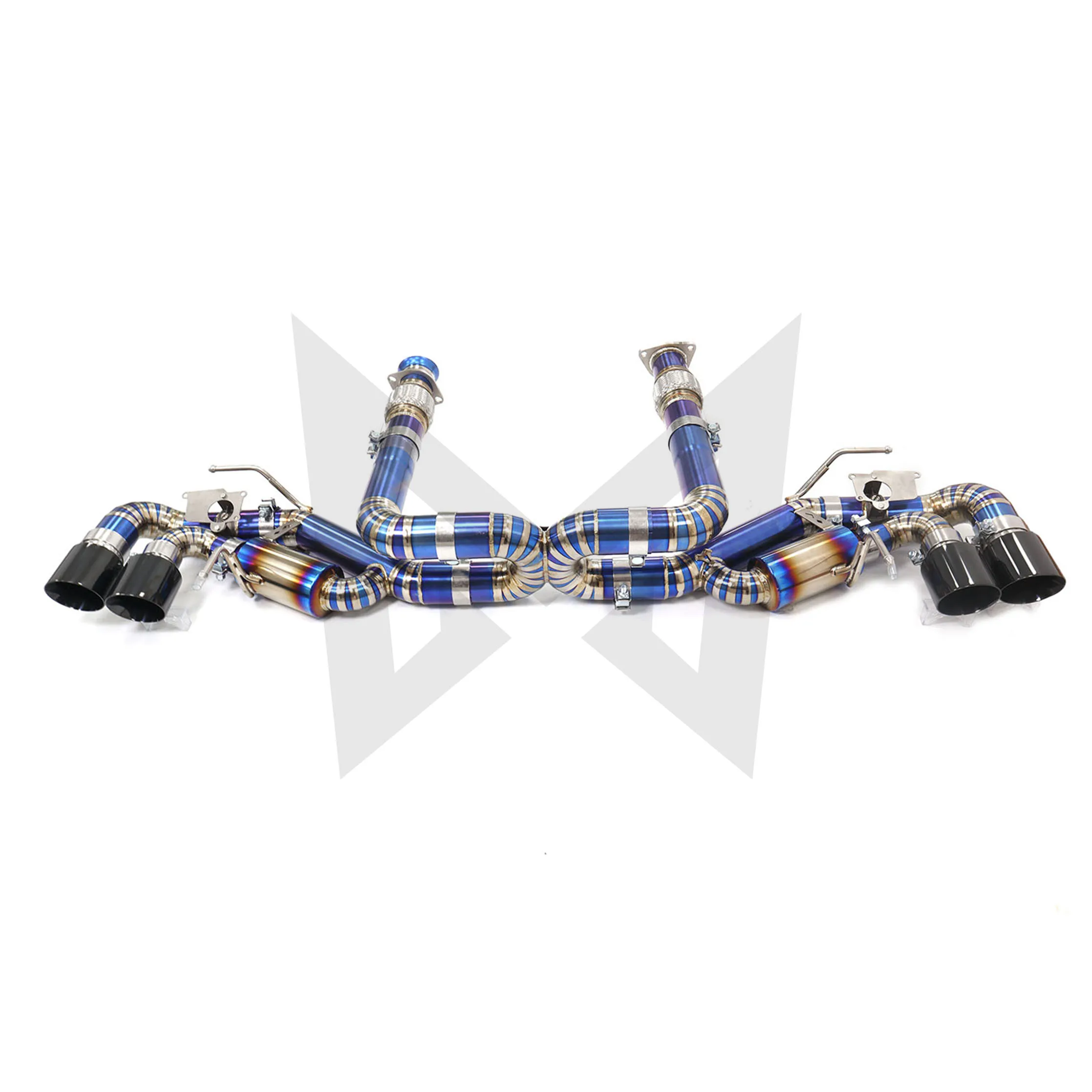 Válvulas MANX OEM para sistema de escape Corvette C8 Z51 Catback Ti Bajante de acero inoxidable con puntas de convertidor catalítico