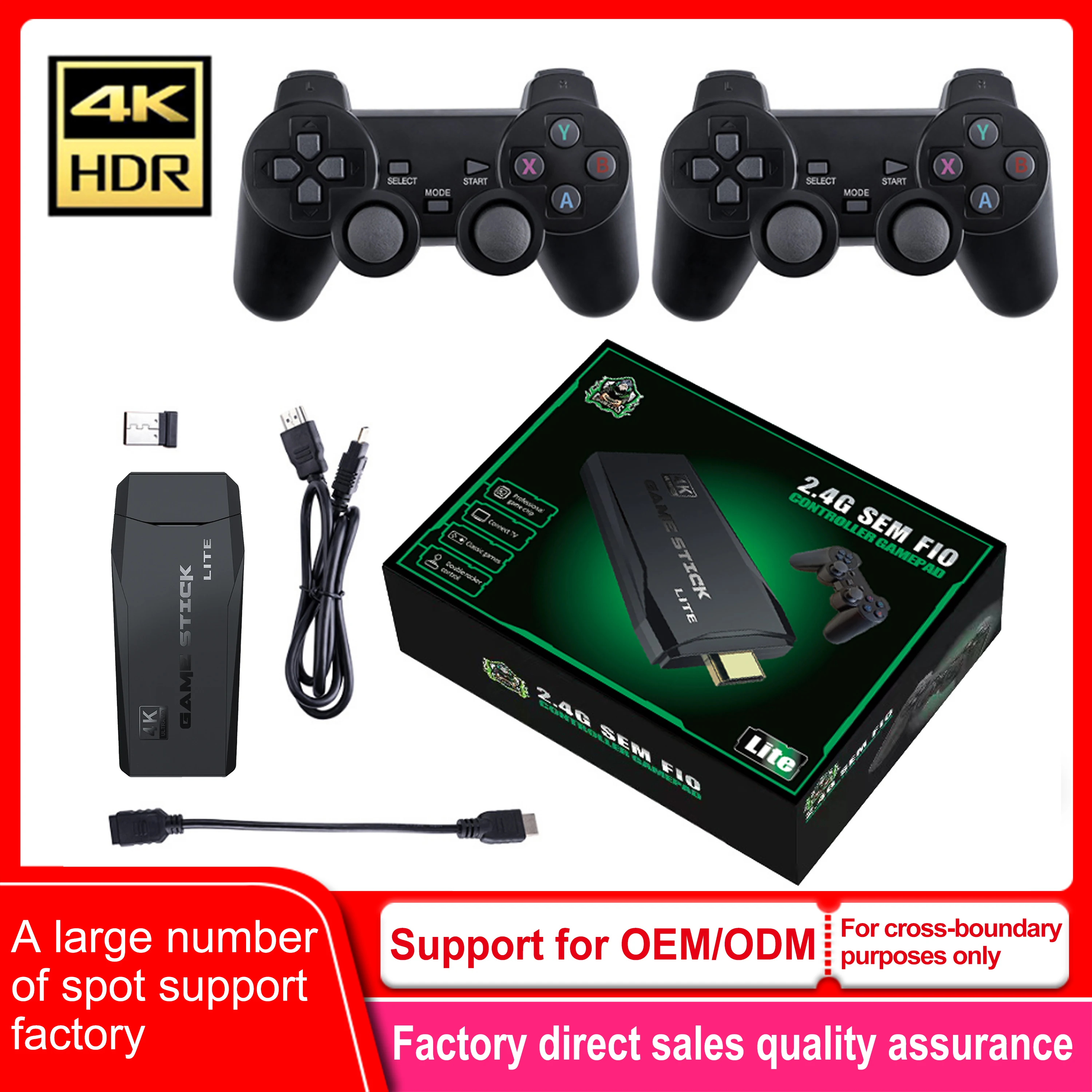 Retro Videogameconsole 4K HDMI 2.4G Dubbele Draadloze Controllers 64GB 20000 Spellen TV PC Home Entertainment Kinderen Kerstcadeau