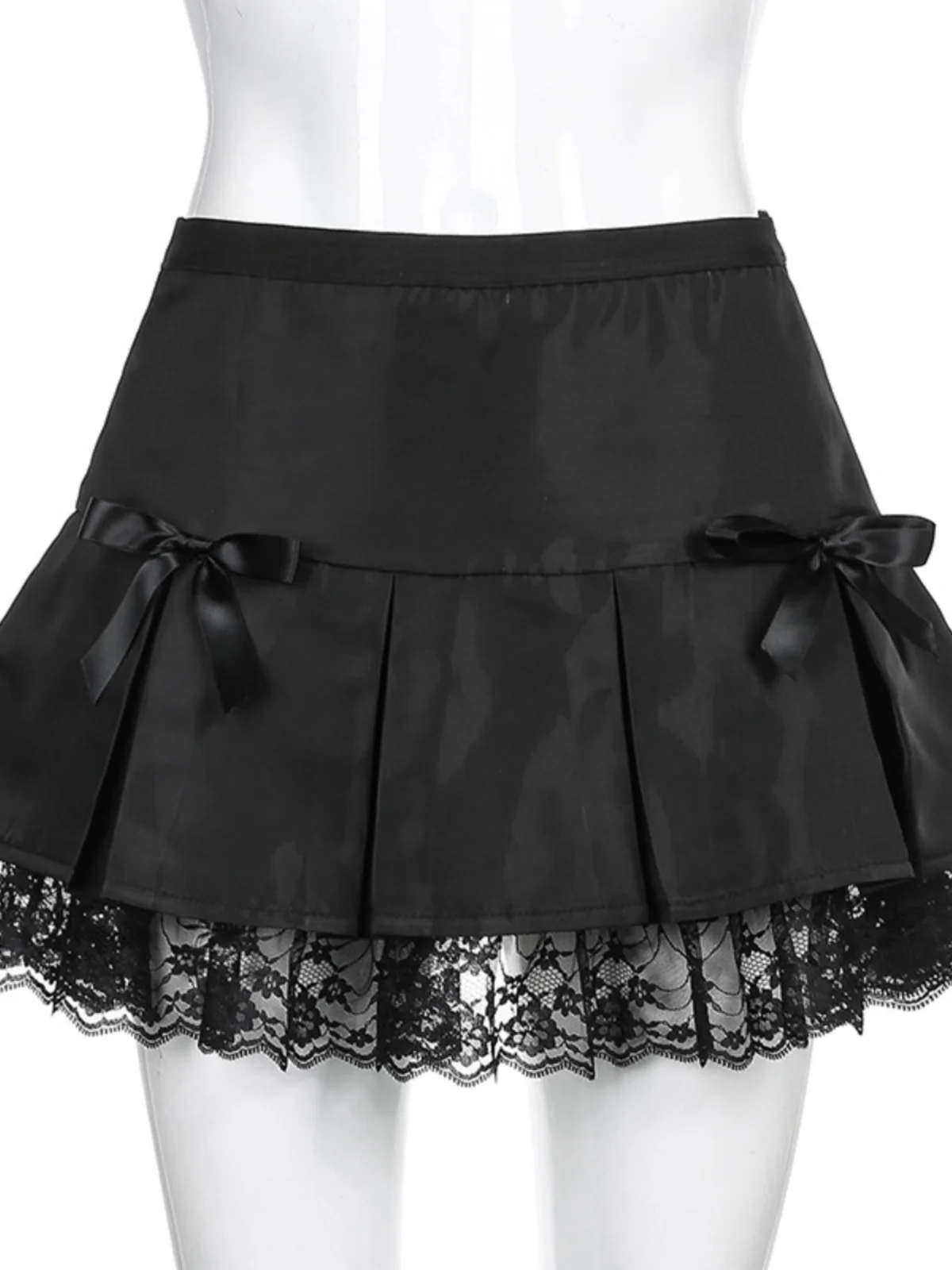 

Облегающая плиссированная юбка с кружевной отделкой Street Sle Spor Повседневная средняя талия ort f Длина Чистый цвет Полиэфирная ткань