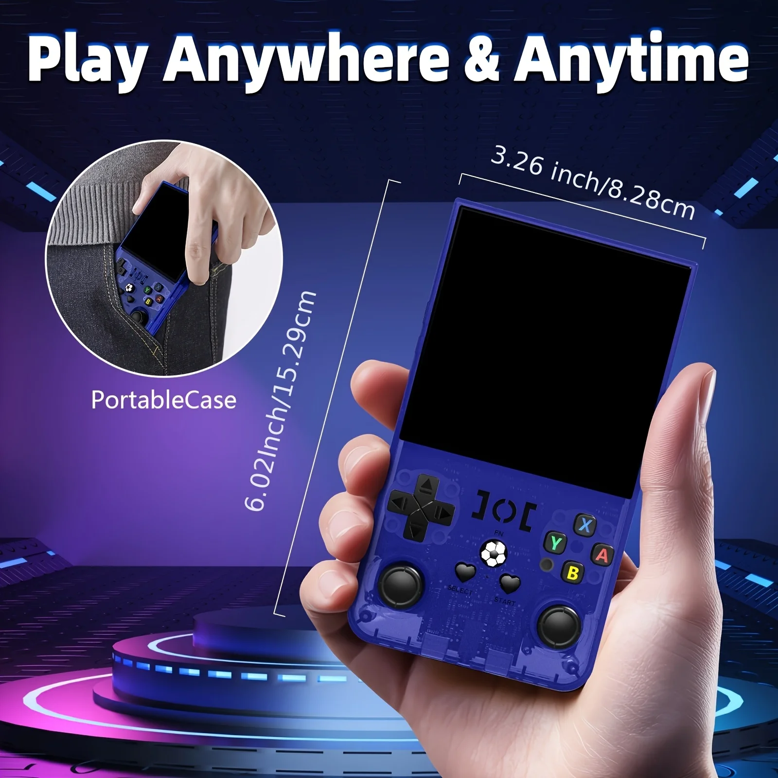 R36MAX Retro Handheld Game Console 4.0 Inch 720x720 IPS Screen Open Source Linux Portable Pocket Video Game Player Emulator