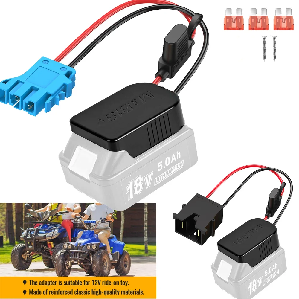 Adaptador para Makita 18v Li-ion Roda Elétrica com Conector de Chicote de Fios 12 Awg Compatível com Fisher-price 12 Volts