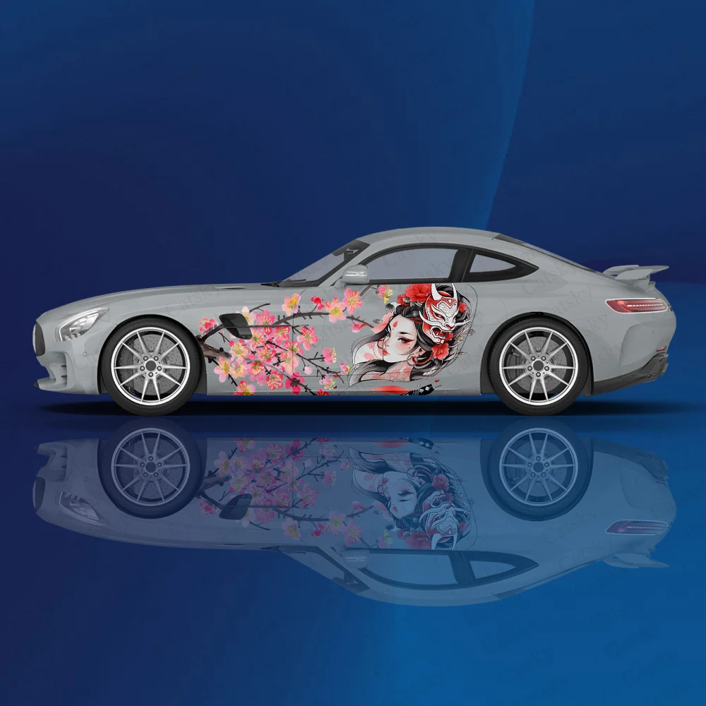 geisha girl sakura Car body side sticker racing full color decal universal vinyl self-adhesive decorative accessories car decal