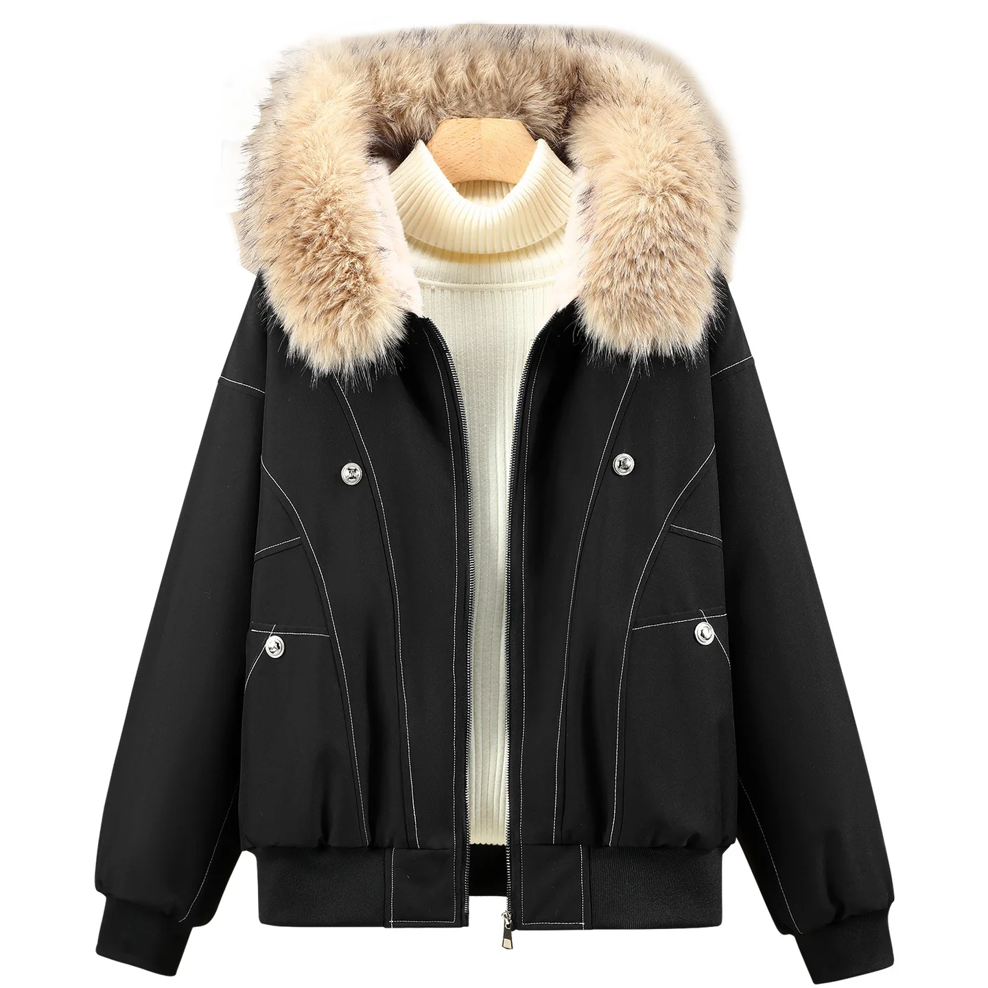 Women Parkas 2026 New Winter Jacket Thick Velvet Cotton-padded Jacket Ladies Bread Cotton Clothes Windbreakers Female Outerwear