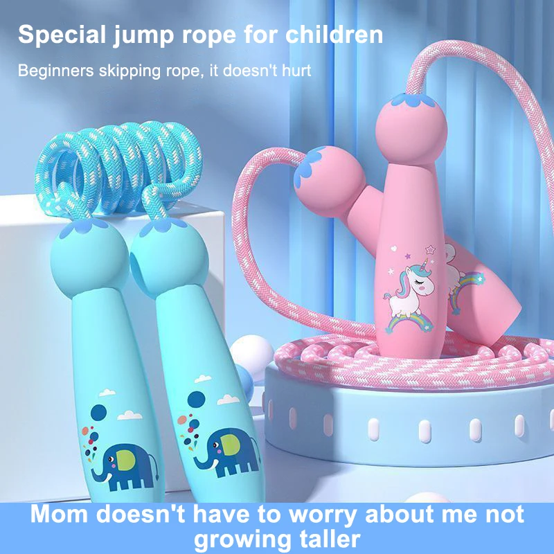 【F】2.8M Cartoon Training Jump Rope Exercise For Children Skipping Ropes Cotton Rope Adjustable Jump Rope Primary