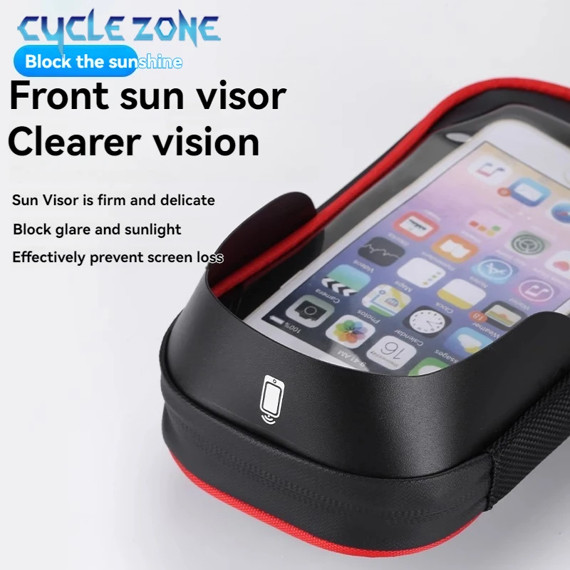 2 in 1 Bicycle Phone Holder Bag 360° Rotation Motorcycle Front Frame Phone Bracket Bike Bags Easy to Install Smartphone Bracket