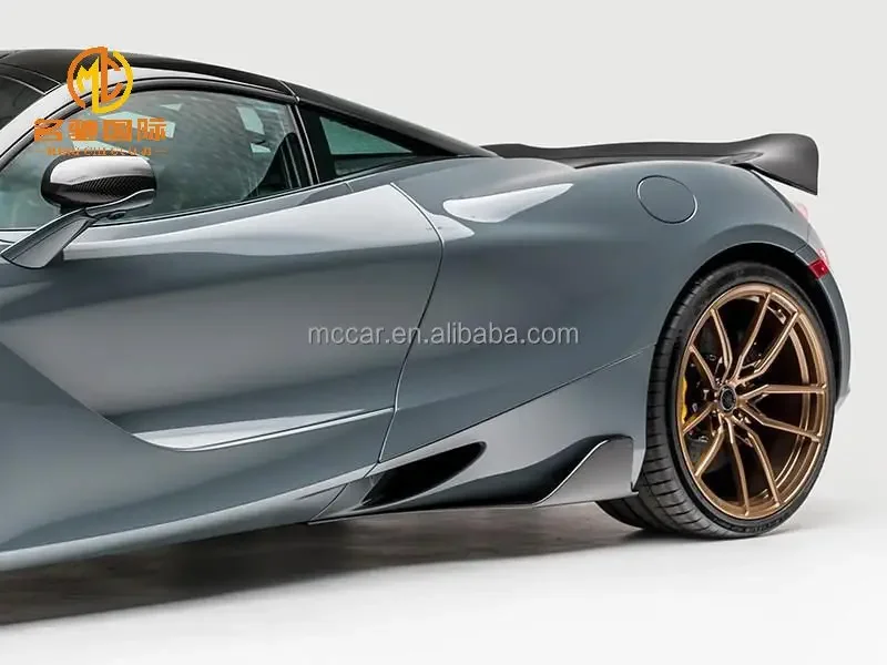 For CAR BUMPER For McLaren 720S Spider Carbon Fiber Car Side Skirts V Style Side Skirt Kit 720S Car Bumper