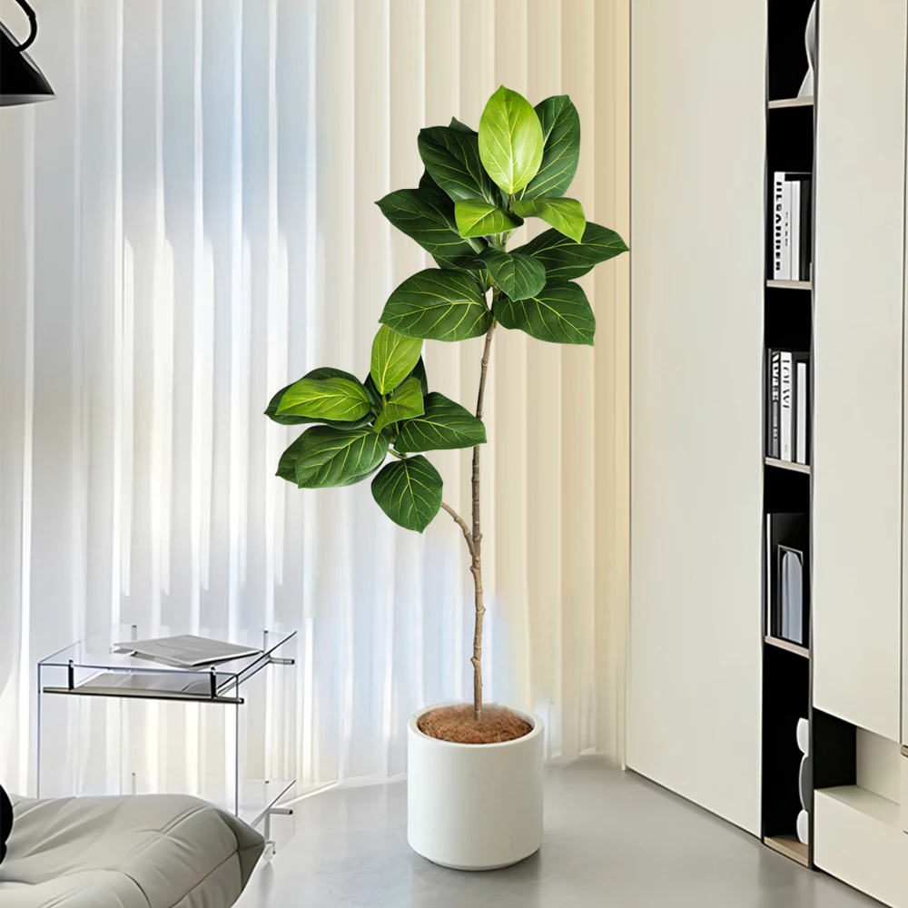 70-130cm Artificial Ficus Tree Plastic Rubber Tree Branch Tropical  Monstera Fake Magnolia Leaves For Home Office Wedding Decor