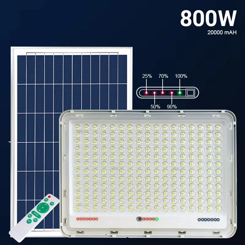 800W Spotlights 20000mah Aluminum Waterproof Super Bright Solar Street Flood Wall Light Exterior Lamp