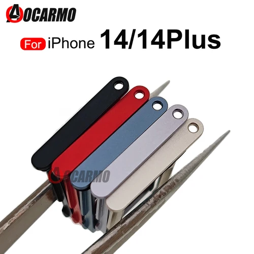 심카드 싱글 및 듀얼 SIM 트레이 슬롯 홀더, 미드나잇 스타라이트 퍼플 블루 레드, 아이폰 14 14 플러스 교체 부품 