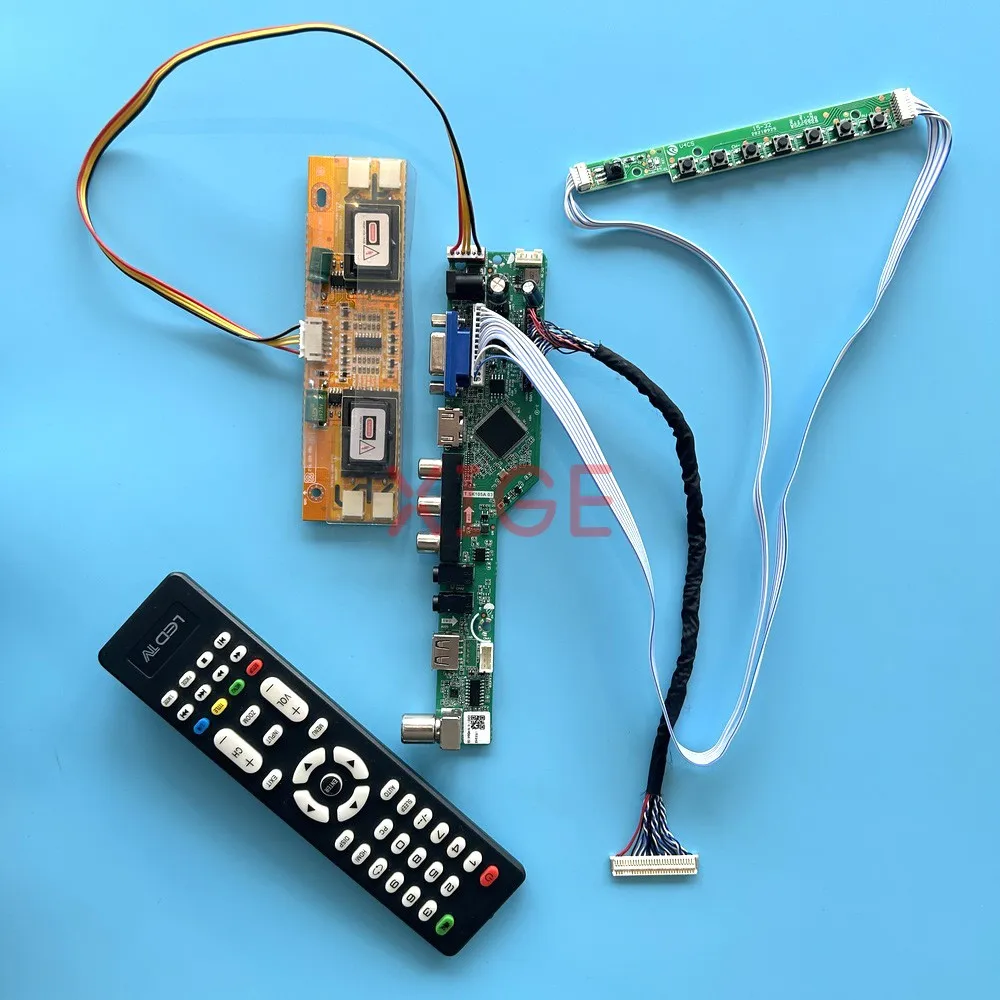 Driver Board Fit LM170E01 LM170E02 LM170E03 LM181E04 DIY Kit TV Analog 1280*1024 AV+HDMI+VGA+IR+USB 4CCFL 30-Pin LVDS LCD Screen
