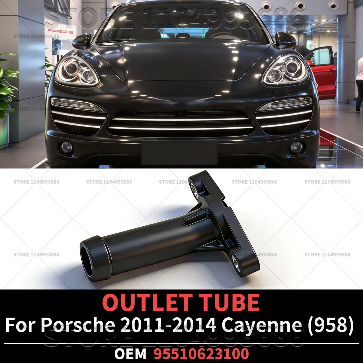 

Для Porsche Cayenne 2011-2014 (версии Base и Platinum) — Соединительная трубка фланца охлаждающей жидкости двигателя, OEM 95510623100