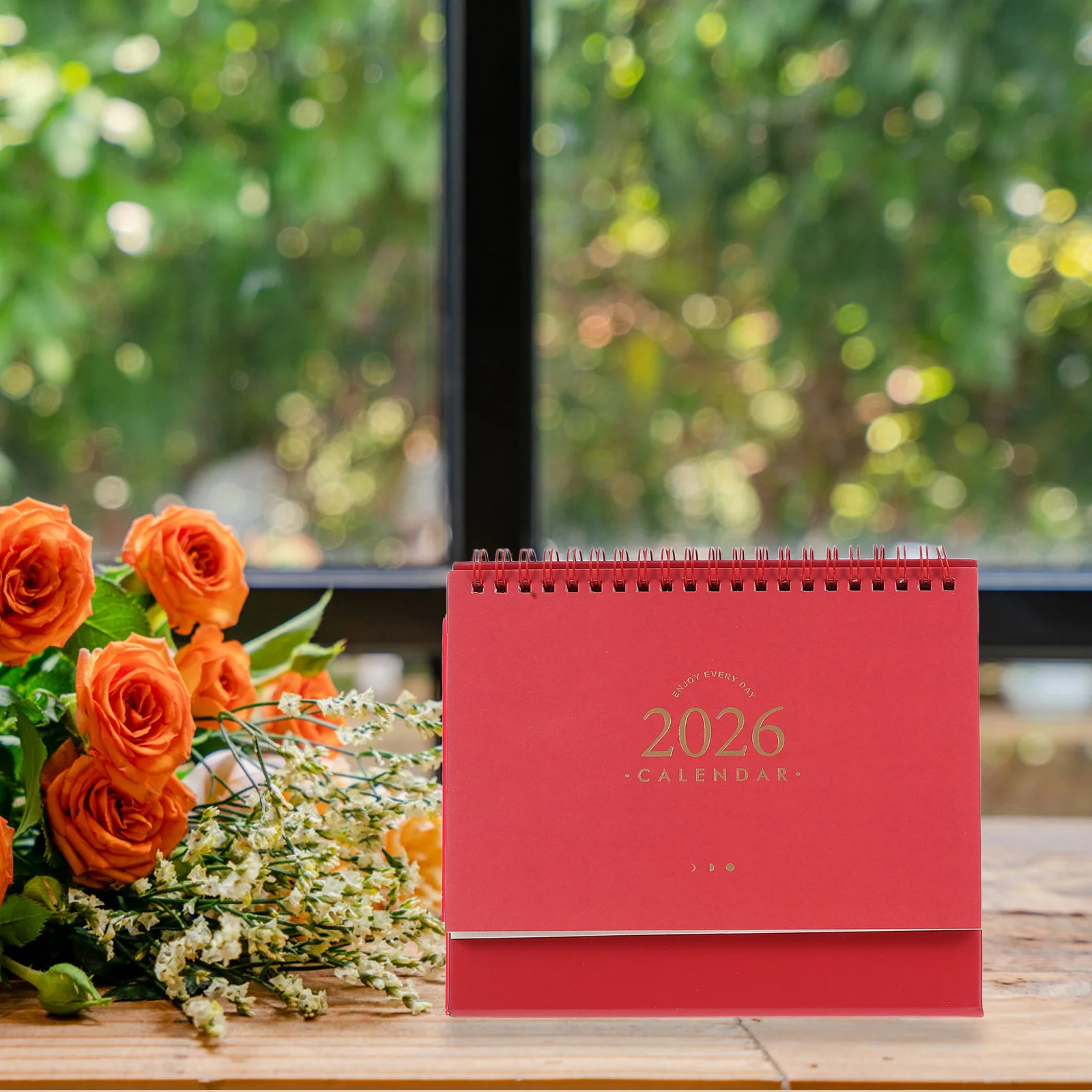 2 Stück Schreibtischkalender 2026 Vintage minimalistischer Stehpult-Flip-Kalender Tagesplaner Büro Home Study Bürokalender