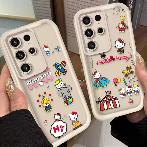 Gentle Hello Kitty Sanlio Case For Samsung Galaxy S24 S23 S25 Ultra S22 S21 Plus FE A56 A36 A26 A16 A06 A15 A25 A35 A55 5G Cover