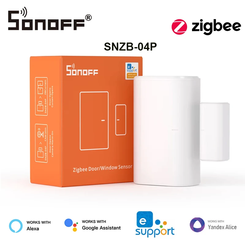 

SONOFF SNZB-04P Zigbee Door Window Sensor Door Open/Close Detector for EWeLink App ZBBridge Required Work with Alexa Google Home